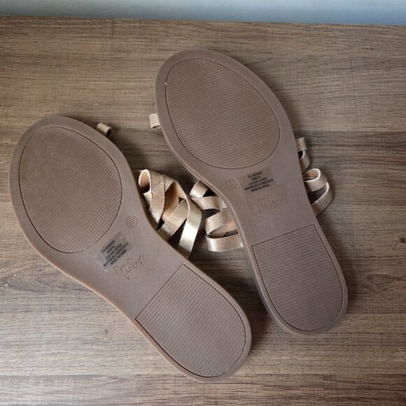 NEW W/O BOX CROWN VINTAGE LEATHER UPPER CORK FOOTBED TOE RING SANDALS 9.5 WMN - Picture 13 of 16